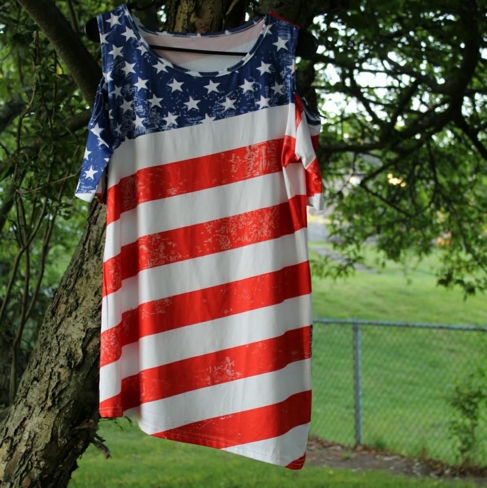 American flag blouse. Never worn, brand new.